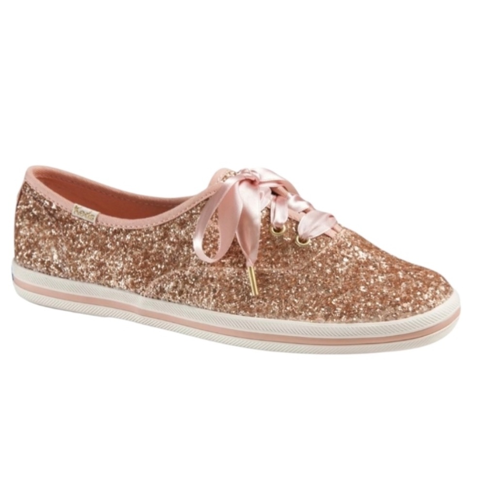 Kate Spade x Keds Rose Gold Glitter Sneakers